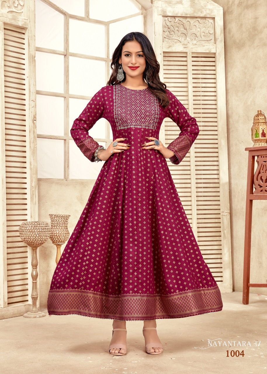 Banwery Nayanthara 17 Fancy Wear Wholesale Anarkali Long Kurti Collection